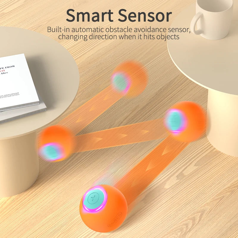 ROJECO Smarta Interaktiva Kattleksaker med Boll som Studsar och Automatisk Rullning