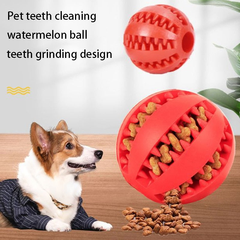Hundtuggleksaker för tandrengöring - Extra tålig interaktiv elastisk boll för husdjur - Tillbehör för husdjur.