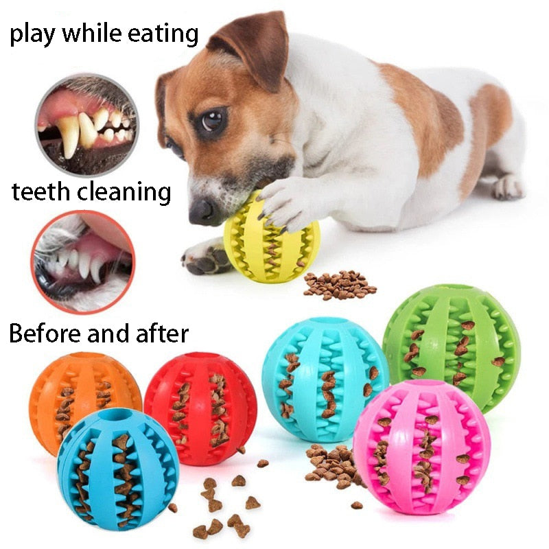 Hundtuggleksaker för tandrengöring - Extra tålig interaktiv elastisk boll för husdjur - Tillbehör för husdjur.