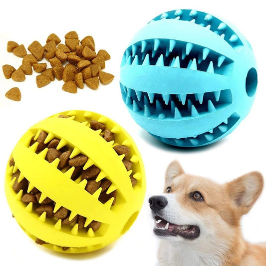 Hundtuggleksaker för tandrengöring - Extra tålig interaktiv elastisk boll för husdjur - Tillbehör för husdjur.